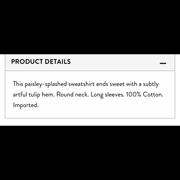 Loft paisley tulip hem sweatshirt - Picture 3 of 3